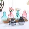 Colorful Glass Mini Vase Hydroponic Plants Small Mouth Decorative Flower Holder Home Office Desk Ornament