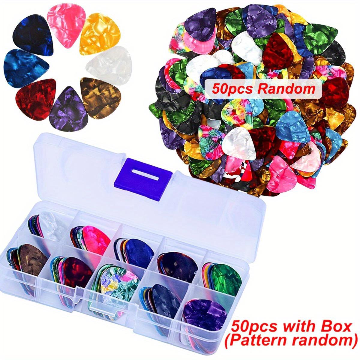 

50pcs Boxed 0.46mm ABS Guitar Picks - Pattern Random Ship Cartoon Pick Set for Guitar, Ukulele & Bass, Musical ZSY
