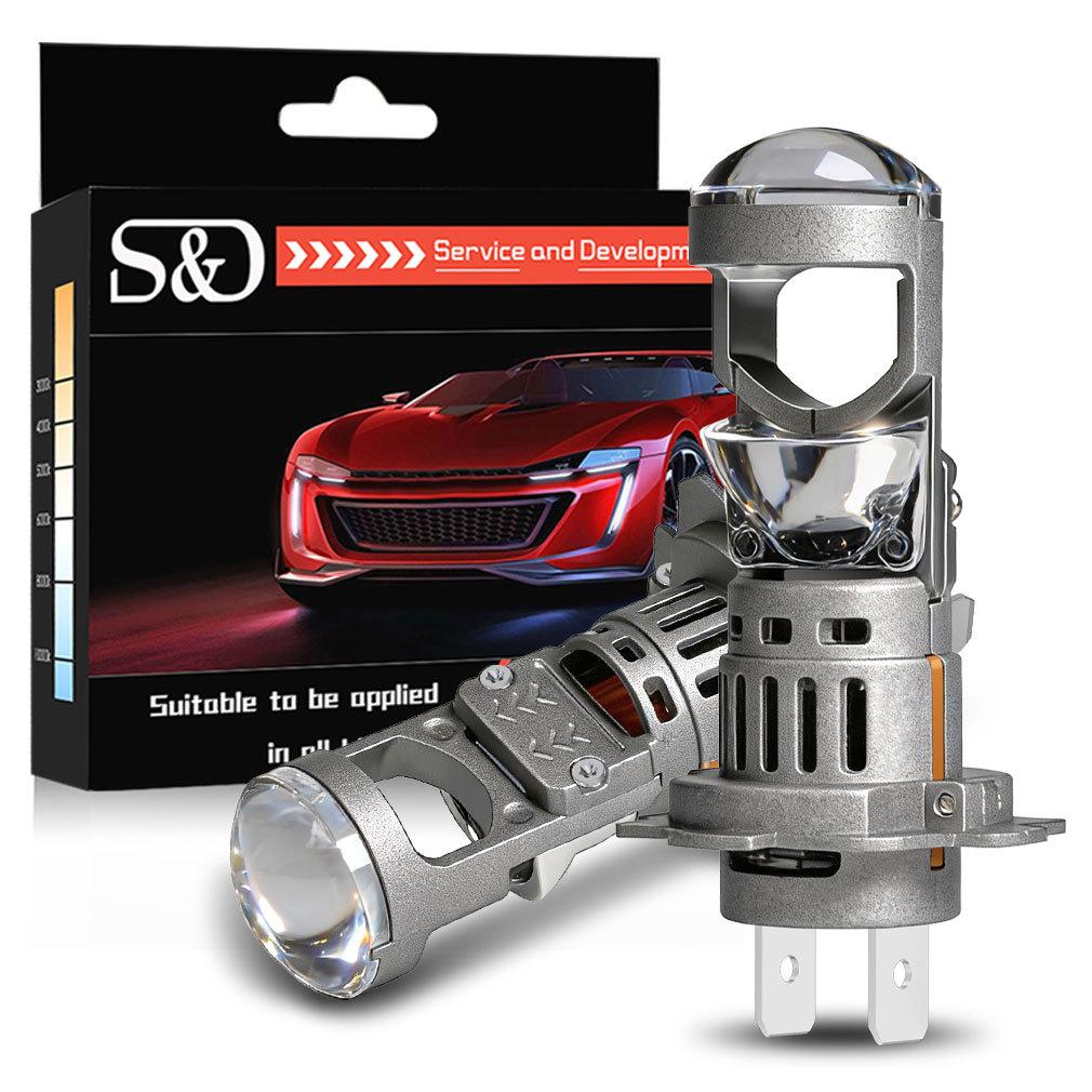 2 Adet H7 LED Projektör Merceği Far Ampulü H4 Canbus Araç Motosiklet Işığı Mini Kablosuz Turbo 40000LM Otomatik Sis Lambası Tak & Çalıştır Far 6500K Beyaz