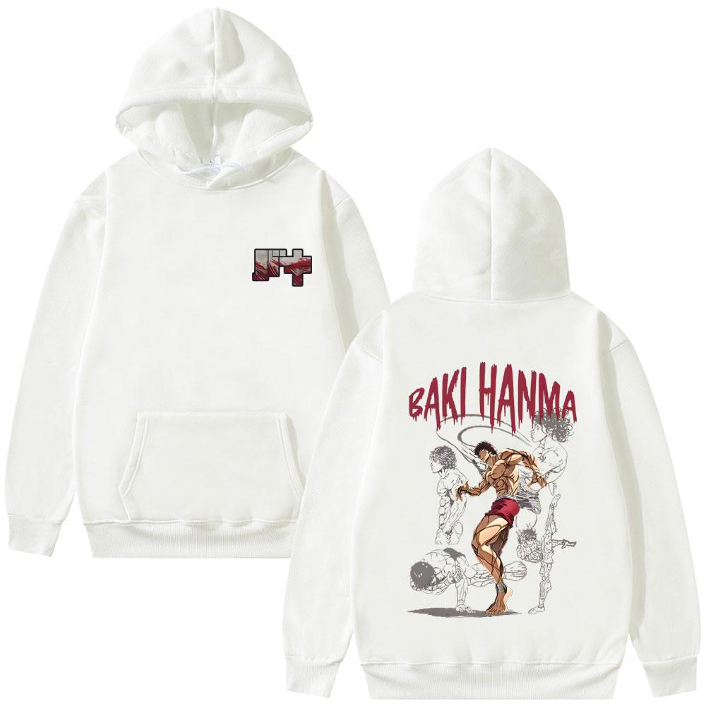 Japanese Anime Baki The Grappler Graphic Hoodie Baki Hanma Hooded Sweatshirt Men Women Casual Oversized Fleece Cotton Pullover