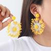 Pinkdudu Exaggerated Flower Zinc Alloy Earrings Fashion Simple Vacation Drop Earrings Women Jewelry PD2257