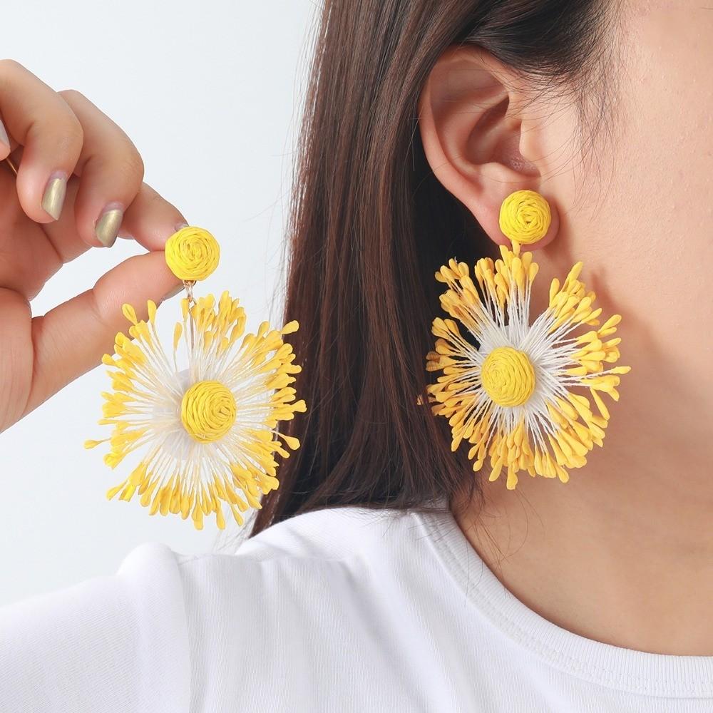 Pinkdudu Exaggerated Flower Zinc Alloy Earrings Fashion Simple Vacation Drop Earrings Women Jewelry PD2257
