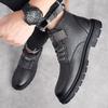 Autumn and Winter Men's Martin Boots Fleece Warm Snow Boots Cotton Shoes Versatile Trend Soft Leather Casual Shoes Tooling Boots