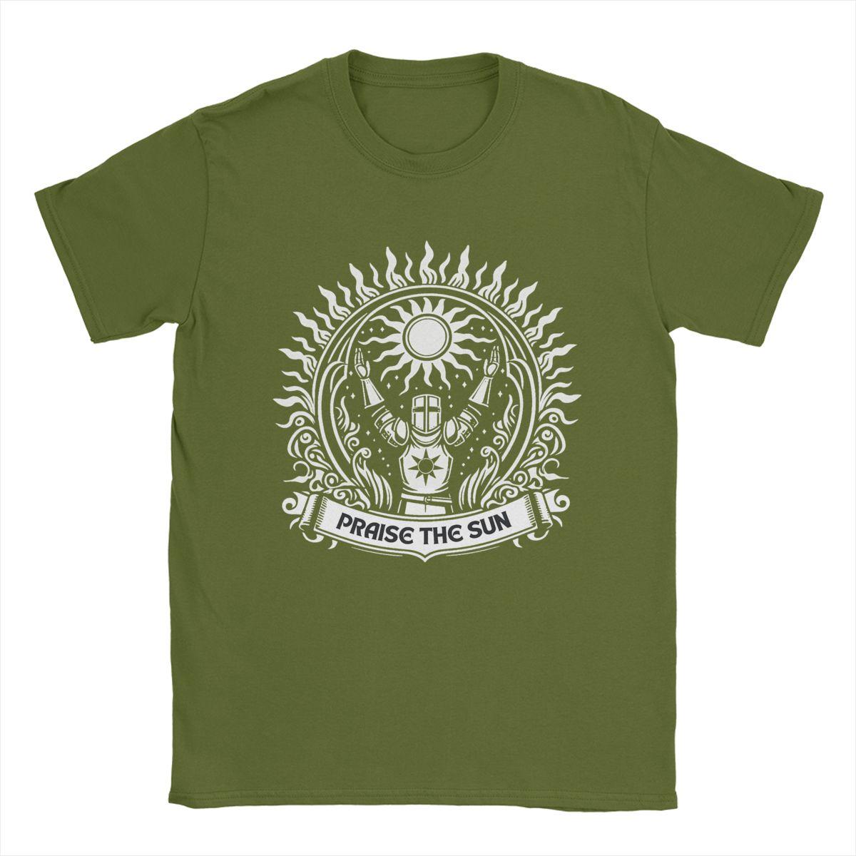 

Чоловічі футболки Praise The Sun Dark Souls 100% бавовняний одяг Креативна футболка з коротким рукавом та круглим коміром Ідея для подарунка Футболка 4XL