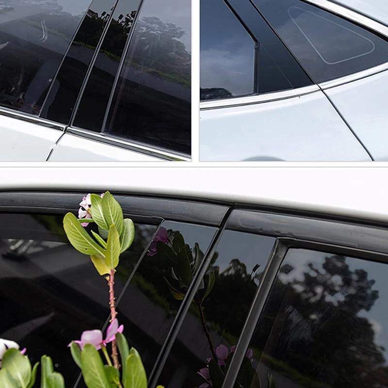 6Pcs Car Pillar Posts for Hyundai Creta Ix25 2020 2021 2022 2023 Glossy Black Door Window Trim Stickers Styling Accessories