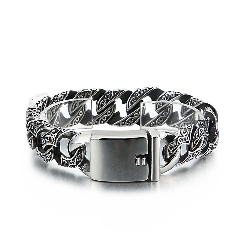 

Винтажный браслет-цепочка Викинг 18 мм для мужчин - Нержавеющая сталь 316L - KB111165-BD 22cm