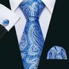 Barry Wang Formal Mens Paisley Silk Tie Set Mens Necktie Pocket Square Cufflinks Wedding