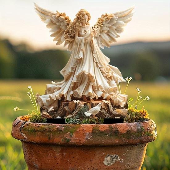 Fairy Tale Garden Stake 2D Flat Acrylic Decorative Stake Weatherproof Goddess Fairy Decoration with Stake for Home Patio Outdoor Decoration