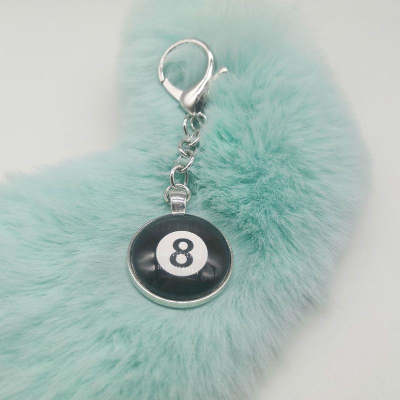 Schwarzer Billard-Schlüsselanhänger Nr. 8 Mini-Kugelanhänger Schlüsselring Glas-Schlüsselanhänger Bartisch-Dekoration Schmuck Spiel-Souvenirs Geschenk