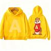 Sweat à capuche dessin animé Alvin et les Chipmunks Vert et Rouge Promotion Film pour enfants Animation Manches longues Sweat à capuche