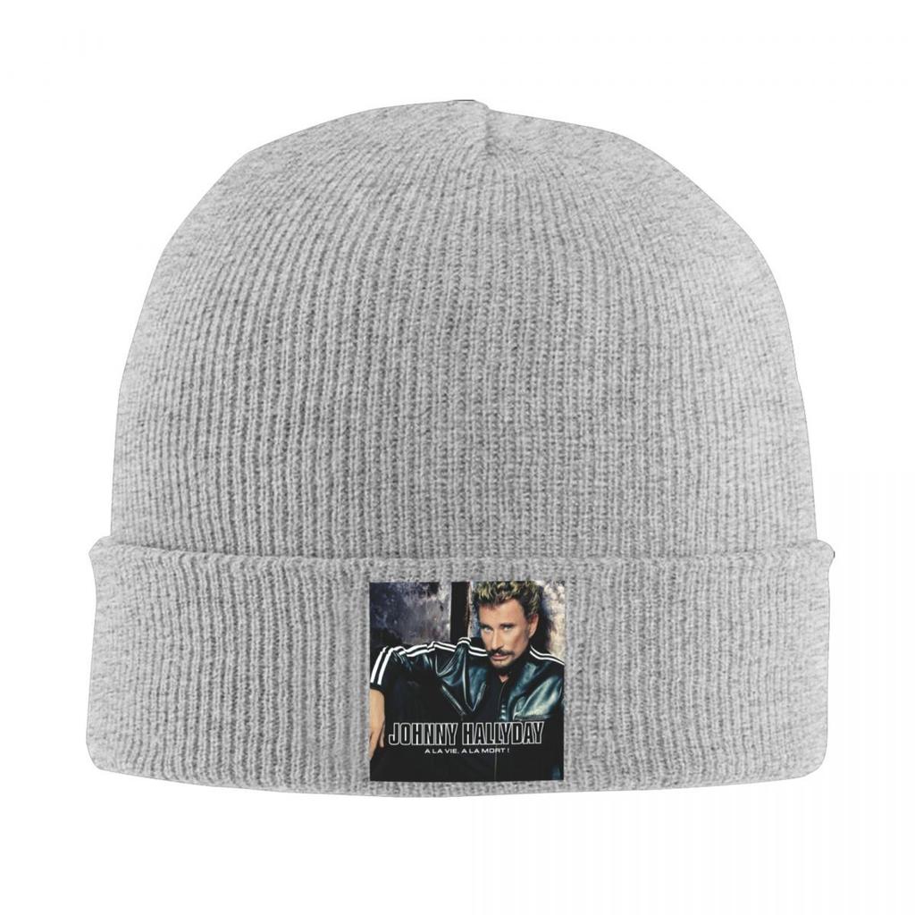 Johnny Hallyday Varm Stickad Mössa Mode Hätta Höst Vinter Utomhus Mössor Hattar för Unisex Vuxna
