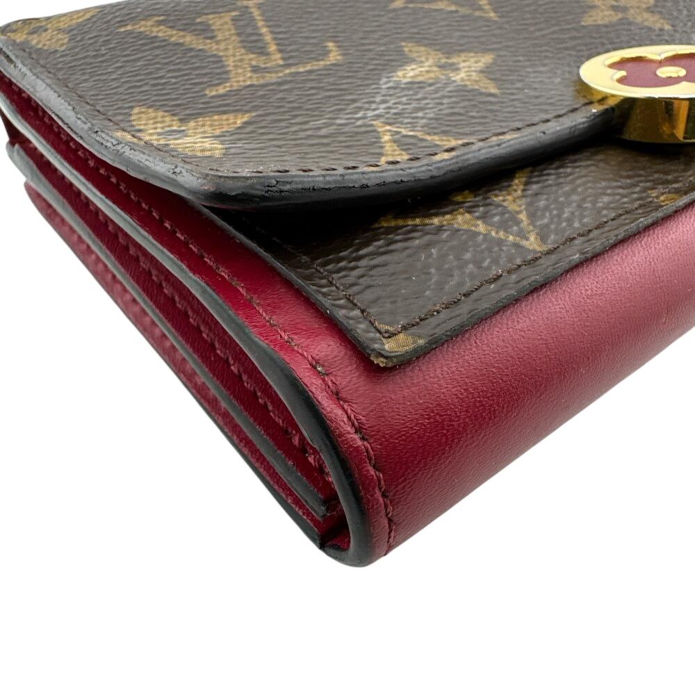 Louis Vuitton M64587 Compact Wallet Monogram Monogram Portefeuille Flore Compact Bifold Wallet Brown Monogram Used