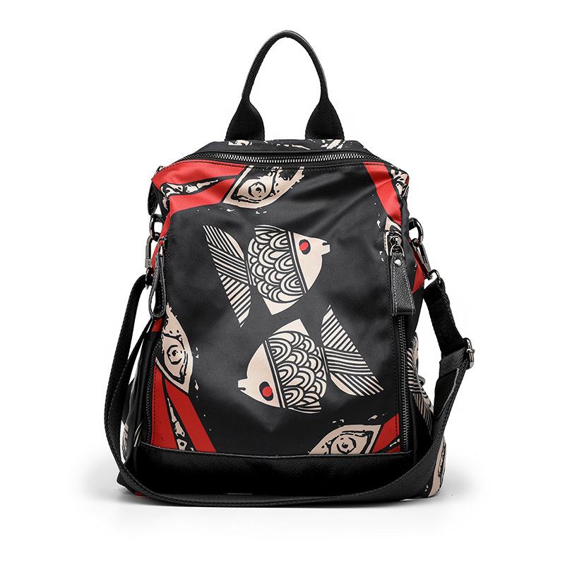 Backpack Women's Ethnic Style Printed Single Shoulder Crossbody Bag Simple and Lightweight Travel Backpack