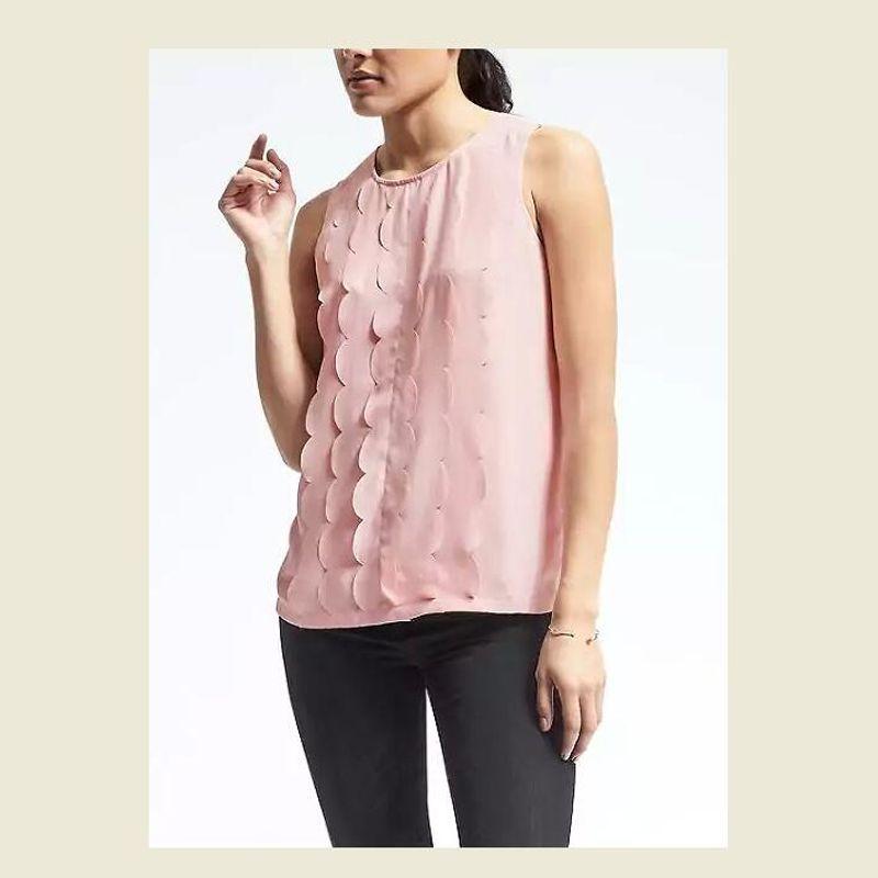 

BR Banana Shirt Women s Sleeveless Blouse Chic Fanbei Edge Summer Thin Work Clothing Ol Plus Size Pure Original Shrimp pink M