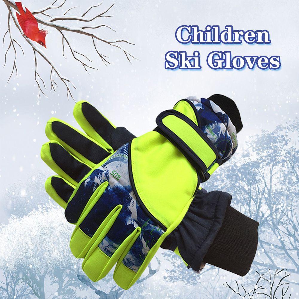 Children Waterproof Windproof Cartoon Snowboarding Skiing Gloves Skiing Accessories Ski Mittens