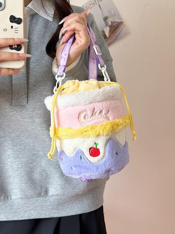 Plüsch Cartoon Kuchen Schulter- & Umhängetasche - Niedliche Vielseitige Geldbörse für Mädchen & Frauen