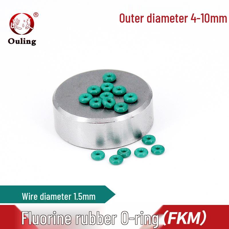 Green FKM O-ring - Multiple Outer Diameters (4 to 10mm) x 1.5mm OD 5.5*1.5mm (10 pcs)