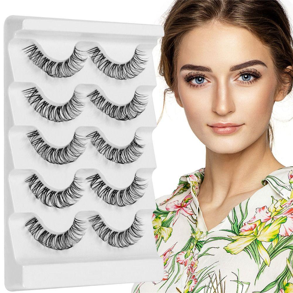 Cat Eye Fluffy False Lashes Eyelash Extension False Eyelashes Clear Band Russian Strip Lashes