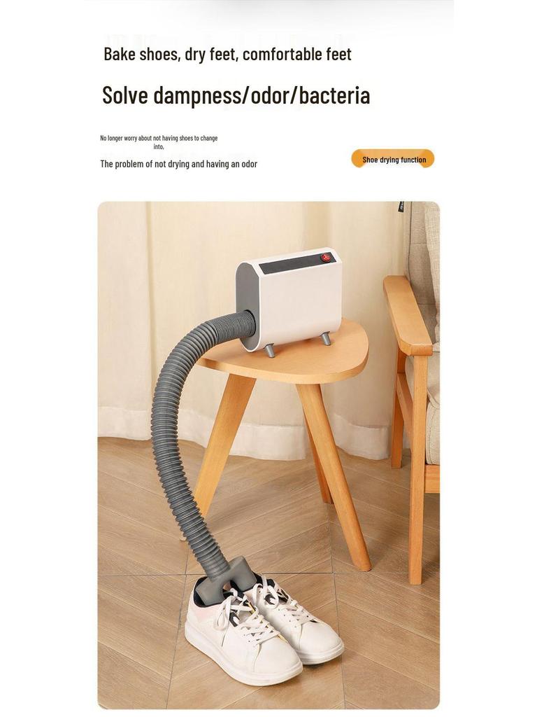 Compact Heated Shoe and Bedding Dryer with Dehumidifying Anti-Mold and Dust Mite Removal Features