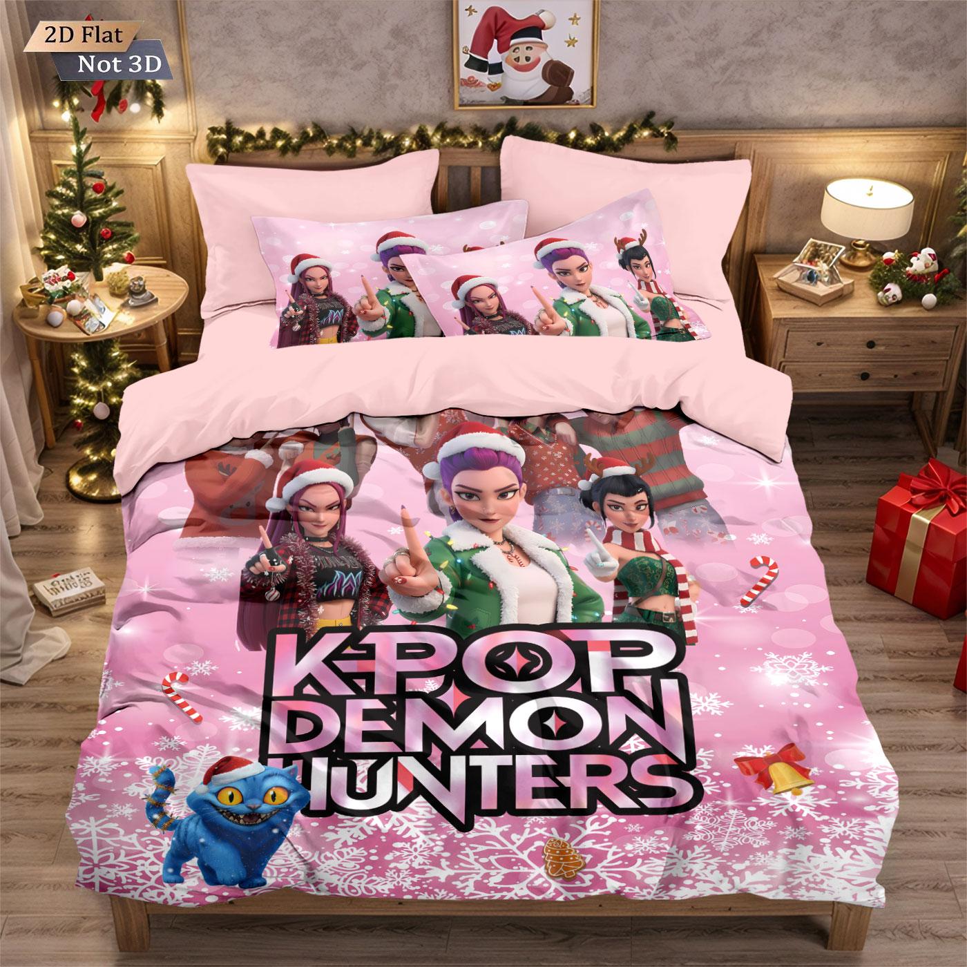 

3 предмета K-Pop Истребители демонов Принтованный Бессердечный Постельный комплект Мягкий Постельное белье для общежития Спальни Несколько размеров Машинная стирка 135x200cm-EU-Single&set