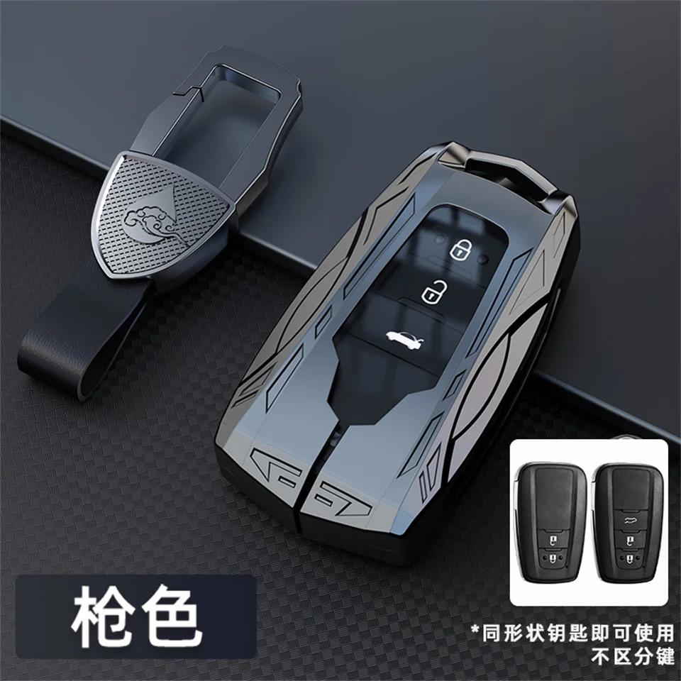 

Car Key Case For Toyota Prius Camry Corolla C-HR CHR RAV4 Prado Izoa Levin Avalon 2018 2019 2020 Zinc Shell Cover сірий