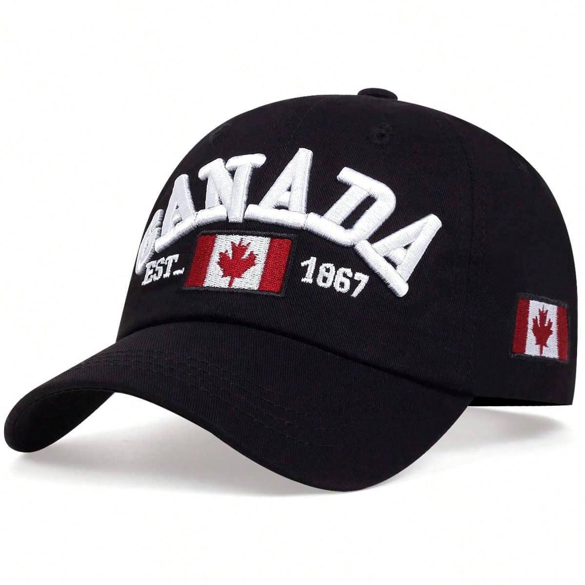 

Бейсболка Флаг Канады Шляпа Регулируемая Папина Шляпа Солнечная Шляпа Вышитая Кепка Уличные Солнечные Шляпы чёрный