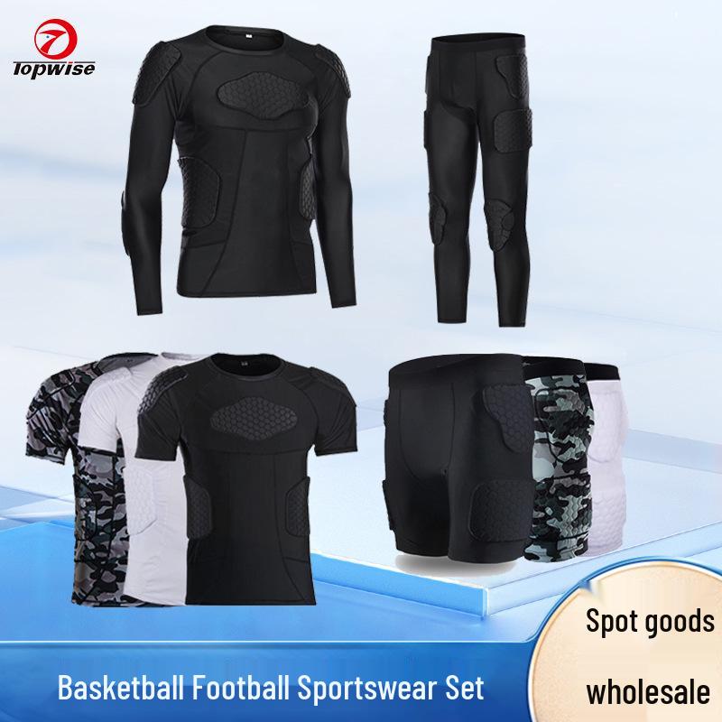 Sada sportovních ochranných pomůcek pro basketbal, fotbal, ragby, bojové sporty, baseball a softball