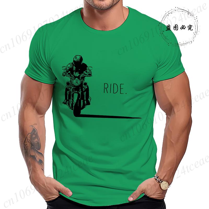 Men's Casual Motorcycle Graphic T-Shirts Man Street Summer Harajuku Tshirt Motorbike Racer Vintage Retro Bike T-Shirts Top Gift