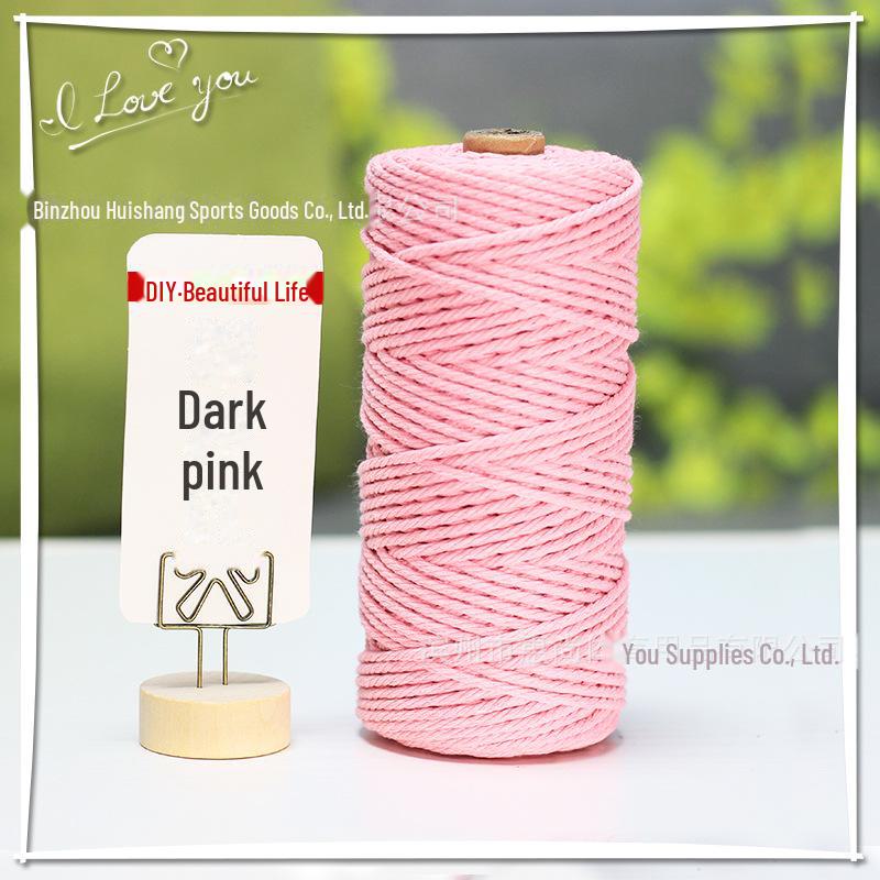 3 mm, 4 mm, 5 mm farbiges geflochtenes Baumwollseil für selbstgemachte und handgefertigte Wandteppiche, Geschenkdekoration, Hüte