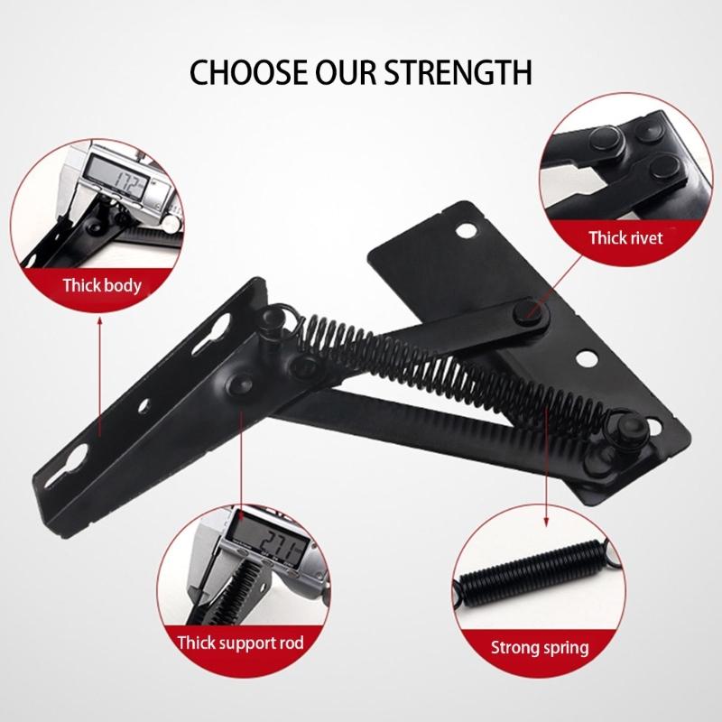2Pcs Sofa Triangular Spring Headrest Hinge Furniture Storage Support Hinges for Cabinet Door, Sofa Bed & Furniture