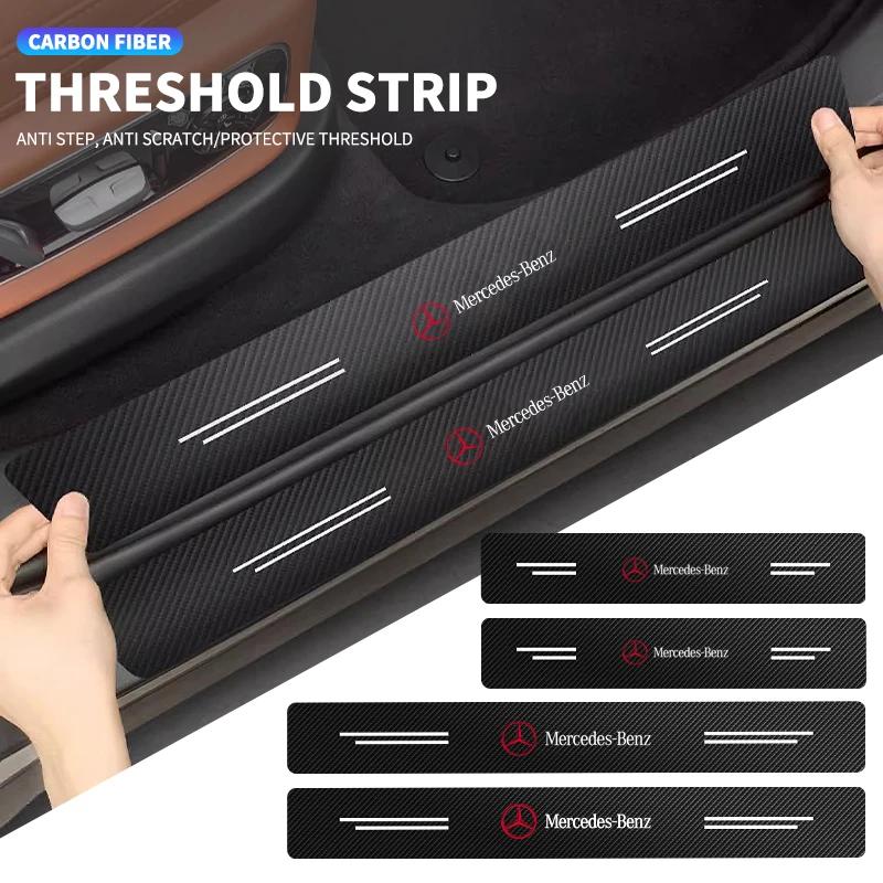 4 Pezzi Striscia Adesiva per Auto in Fibra di Carbonio Soglia Porta Auto per Mercedes benz W211 W203 W204 W210 W124 W202 CLA W212 W220 W205