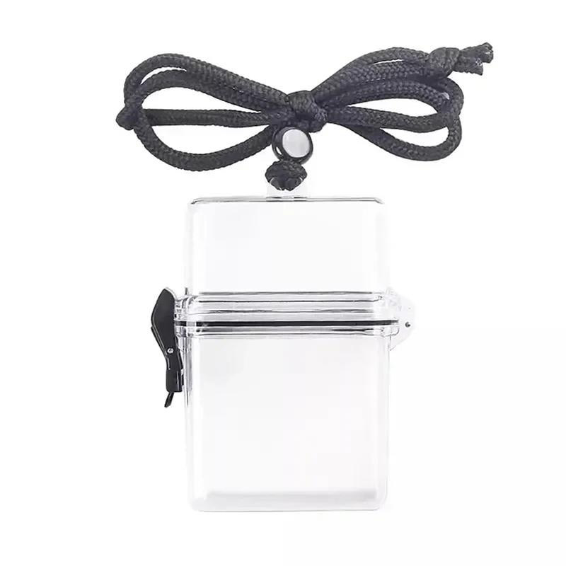 Scatola portafotografie trasparente da 3 pollici con corda Custodia per carte impermeabile Scatola antipolvere quadrata per esterni Scatola portafotografie