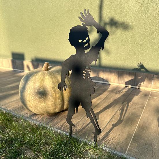 Zombie Garden Stake Metal Zombie Silhouette Yard Stake Weather Resistant Spooky Zombie