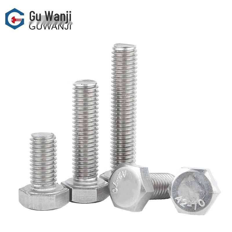 Guwanji 304 Stainless Steel Full-Thread Hexagon Head Bolts