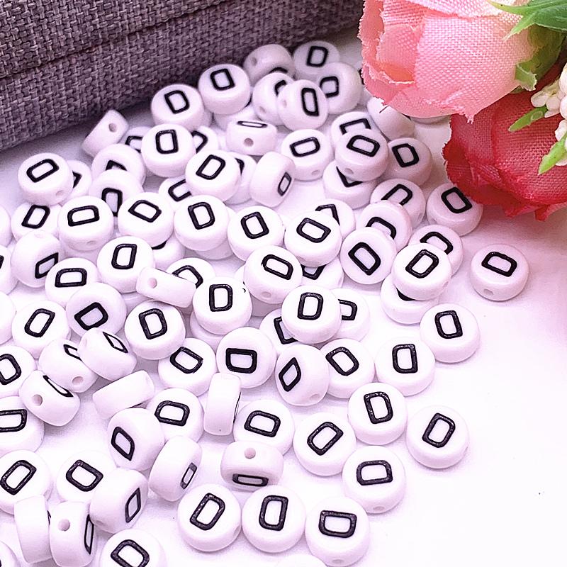 100pcs/lot 7x4mm 26 Letter Beads Round Shape Beads Alphabet Letter Charms for Make Jewelry Accessories