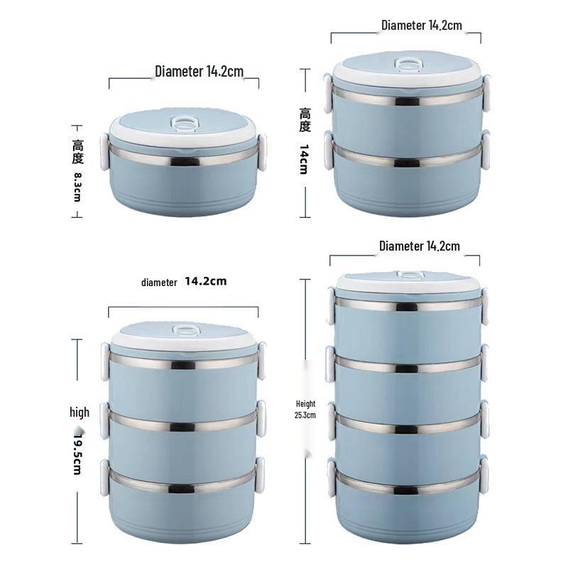 304 Stainless Steel Multi-layer Lunch Box for Office and Student Use