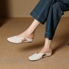 Krazing Pot SheepSkin Mules Round Toe Size 42 Low Heels Slip on Light Shoes Increased Hollow Style Pumps