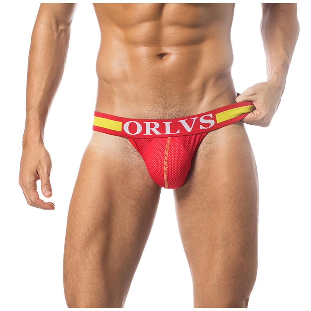 Men Double Thong Panties Sexy Brief Thong Breathable Underpants