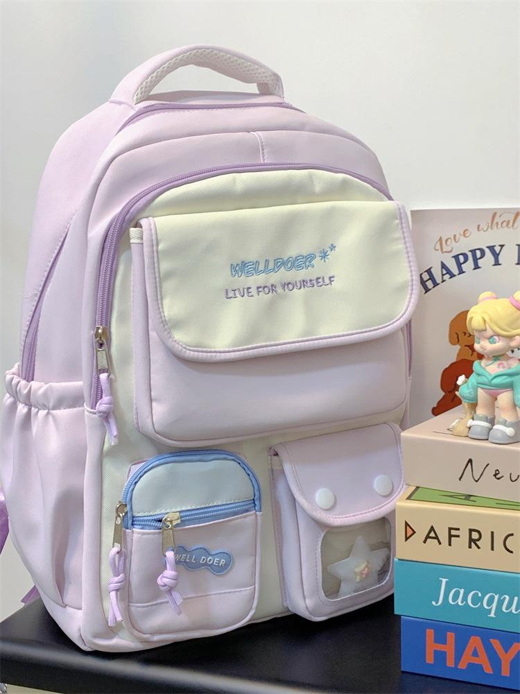 Schoolbag Korean ins College Style Backpack Large Capacity Female Elementary School Students High Value Small Fresh High School Students Versatile