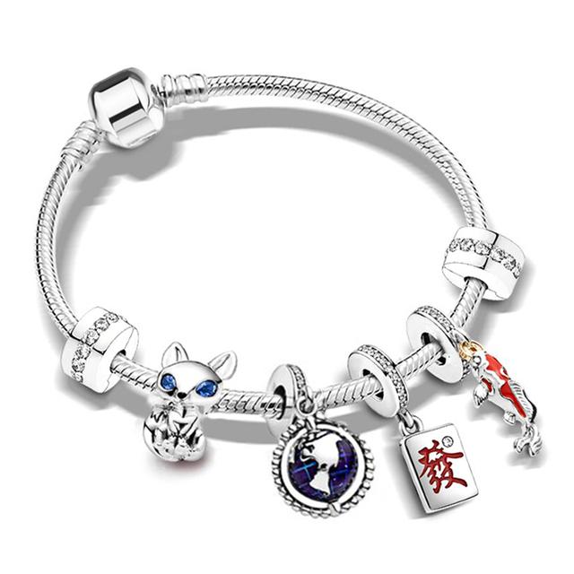 Love You Forever Beads Charm Bracelets Elegant Silver Color Snake Chain Bracelets For Women Lover Jewelry Gift Special Offer