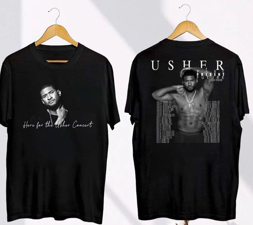 

Tour 2024 Usher Past Present Future Shirt, Usher Concert 2024 Shirt S