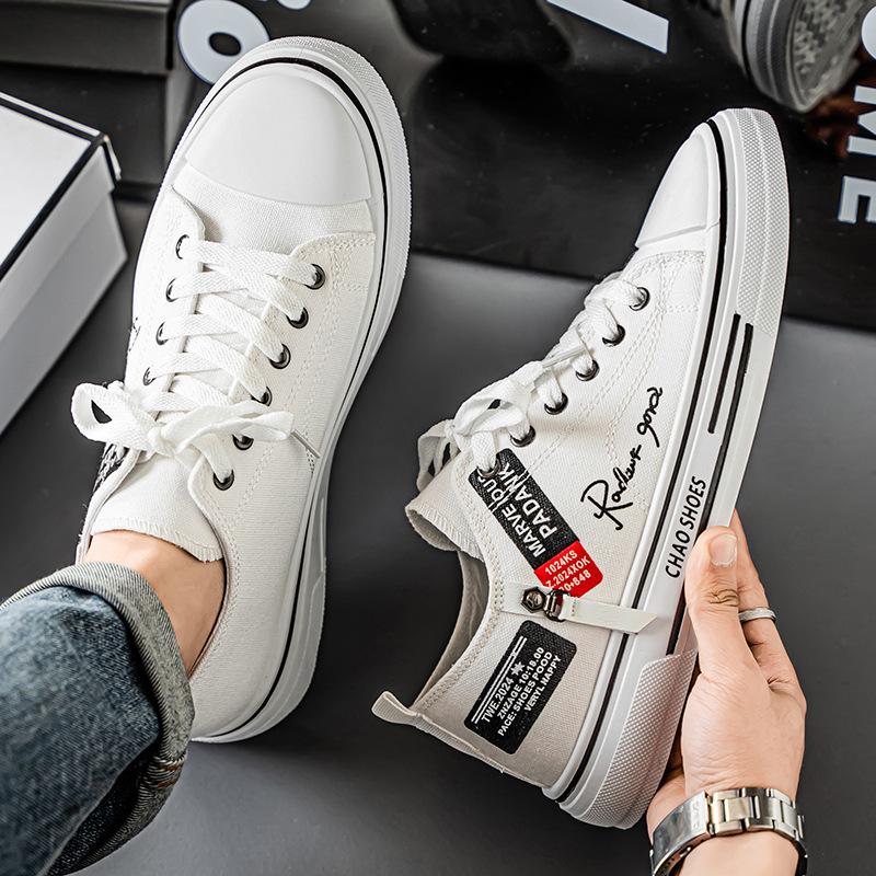 Youth Canvas Shoes Men's Shoes New Summer Board Shoes Casual Shoes Breathable Versatile Student Shoes Trendy Low Top