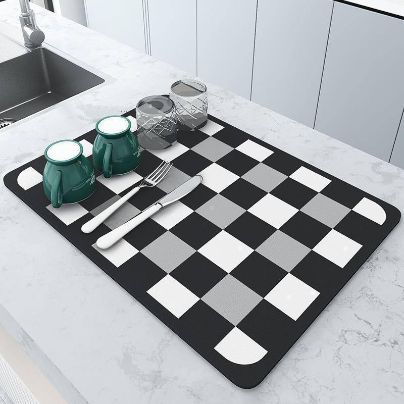 Diatom Mud Coffee Machine Mat: Absorbent, Insulating, and Drying Pad for Kitchen Countertops and Dishes