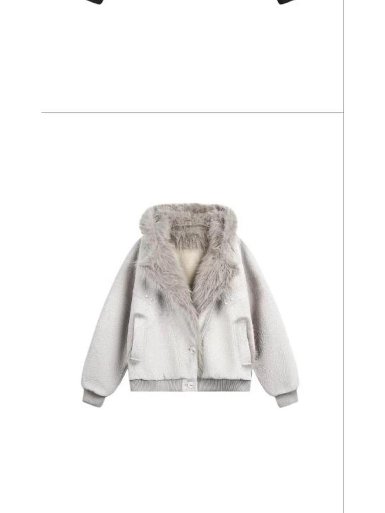 Old Money Style Wolf Constellation Cotton Hooded Jacket: Unisex Winter Outerwear with Velvet, Thick and Loose Fit.