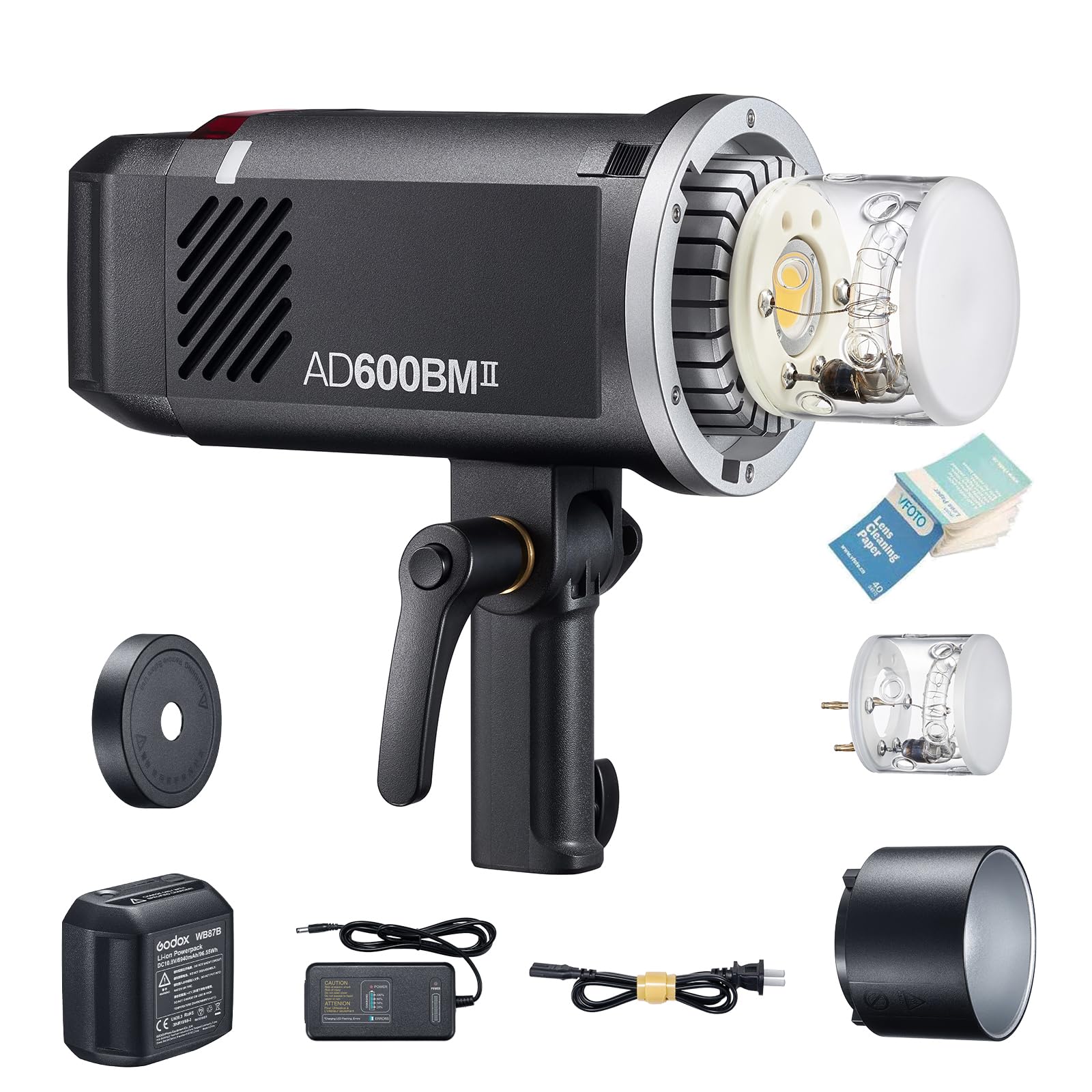 

Authorized Godox AD600BM II AD600BMII Monoblock Strobe 600Ws GN87 TTL HSS High Speed Sync Flash Recycling 8940mAh Lithium with 40W Modeling Lamp and