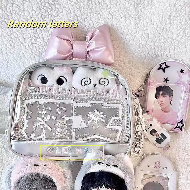 

Japanese Fashion Itabags Cute Bow Crossbody Bags New Soft Versatile Handbags Shoulder Bags Transparent Doll Display Square Bags 22x10x17cm