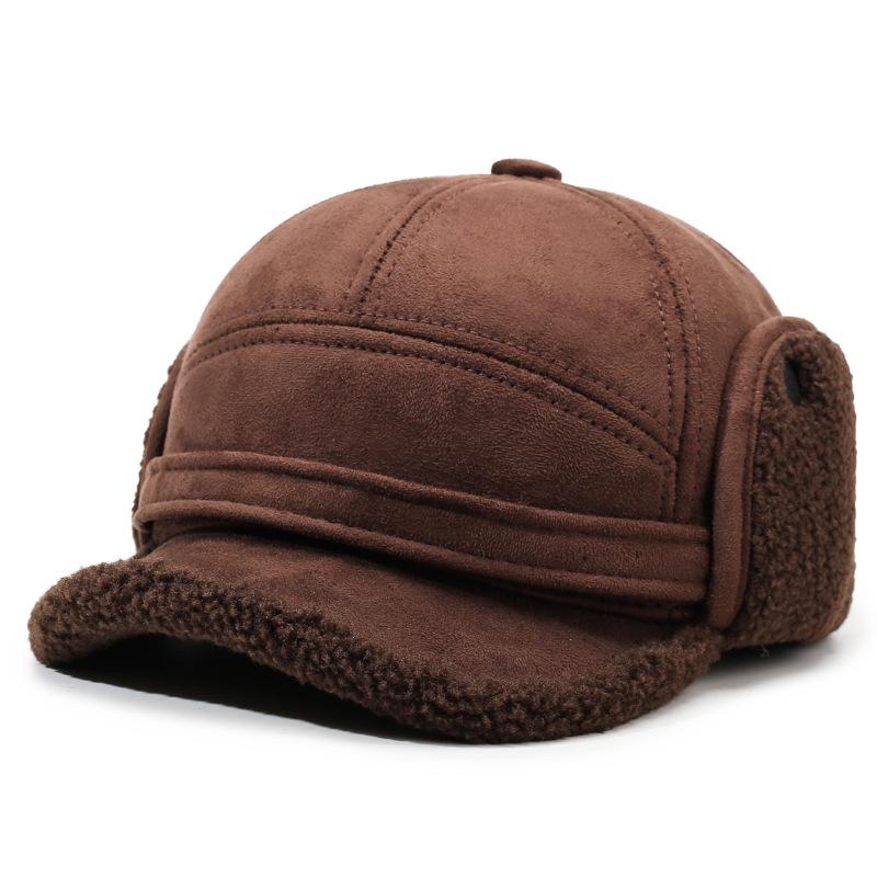 

Мужская теплая шапка Lei Feng: Бархат, защита ушей, отдых на природе, для пап и пожилых людей, утолщенный для осени и зимы One size