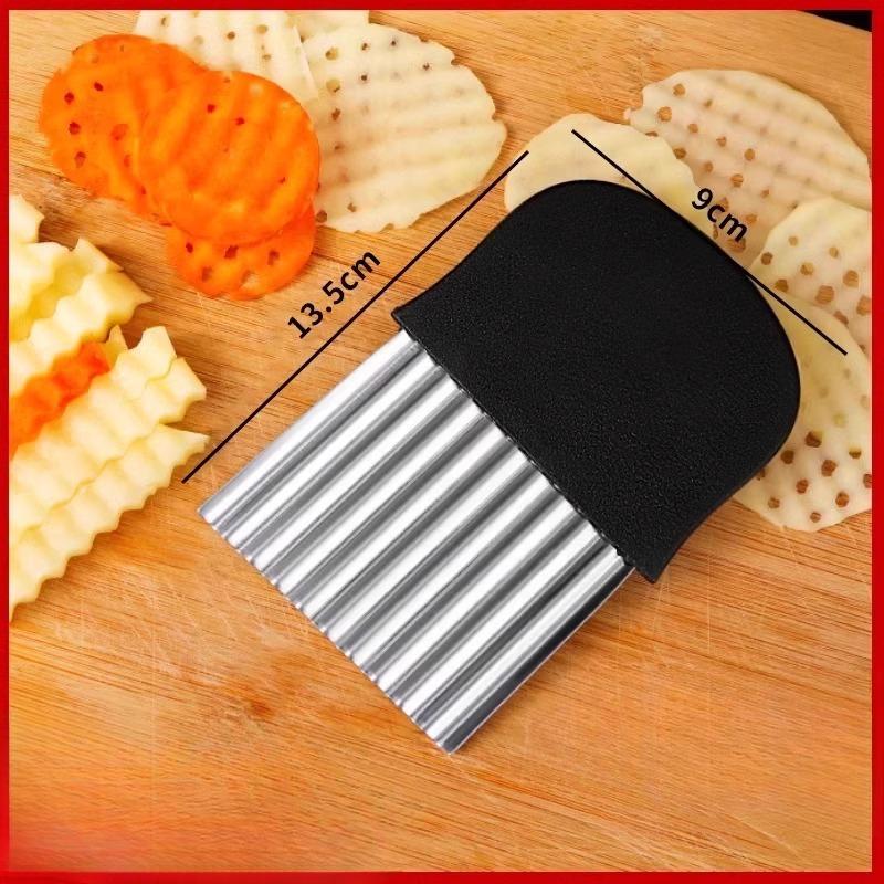 

Рифленый нож Нержавеющая сталь Волнообразный нож для картофеля Волнистый нож для картофеля Кухонный слайсер Corrugated knife