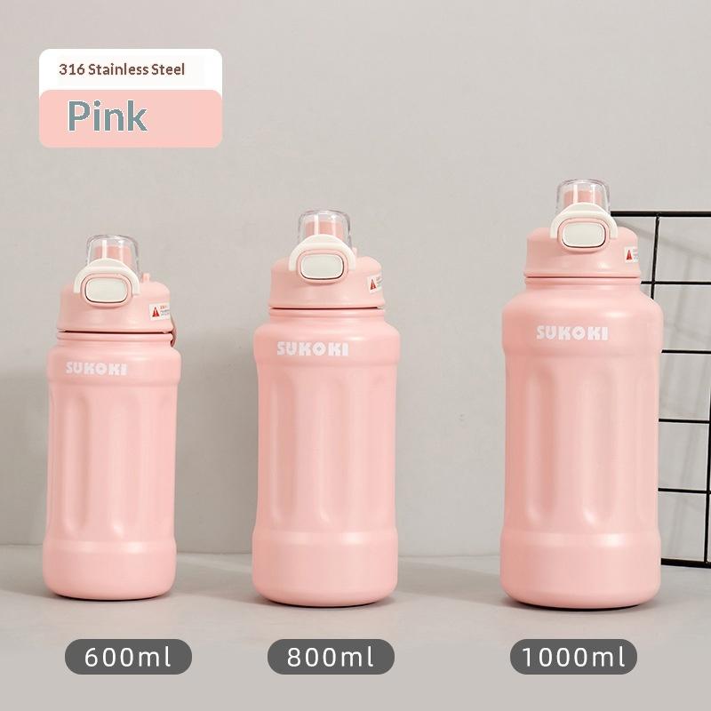 

Large Capacity 1000ml Stainless Steel Water Bottle Sport Travel Mug 3 in 1 Lid 24 Hour Temperature Retention for Gym Outdoor 600ml