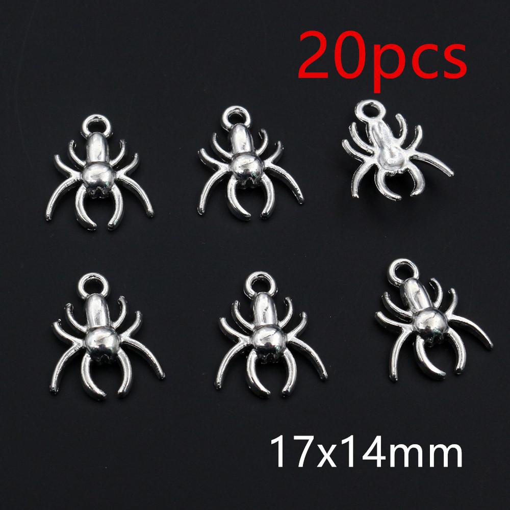 10-20pcs Antique Silver Plated Spider Handmade Charms Pendant DIY Jewelry Making Accessories Findings for Bracelet Necklace